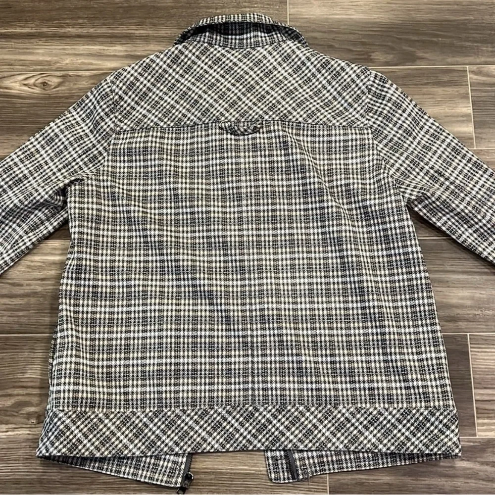 Liverpool Plaid Black White Tan Jacket size Small - Picture 5 of 7